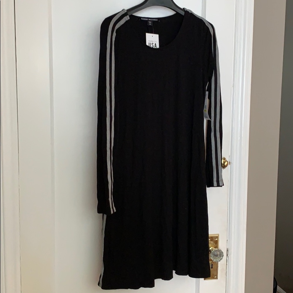 NWT Robert Michaels Jersey Dress Racing Stripe